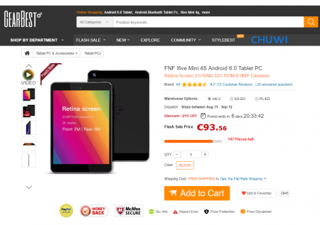 fnf ifive mini 4s gearbest