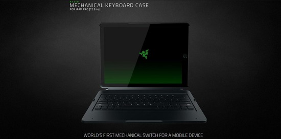 razer mechanical keyboard case-ipad pro pres